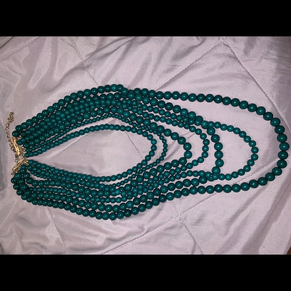 Green bead necklace